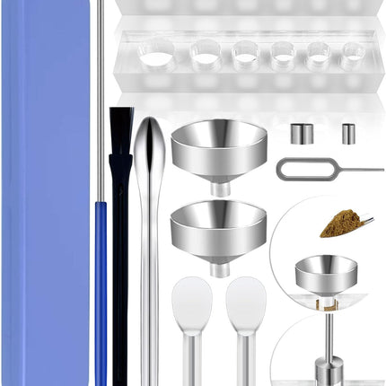 LELELUK Filling Tool Kit - Home & Lab Supplies with Micro Funnels & Lab Scoops - Complete Set with Instruction for Material Filling #000 00 0 1 2 3