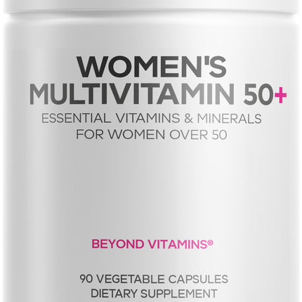 Codeage Women’s Multivitamin 50+ Supplement - Essential Vitamins for Women Over 50, Minerals, CoQ10, Hyaluronic Acid, Probiotics, Black Cohosh, Ashwagandha & Superfoods - Non-GMO - 90 Capsules