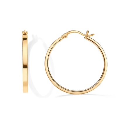 PAVOI Hoop Earrings for Women, 925 Silver, Yellow Gold, Size 30 Millimeters