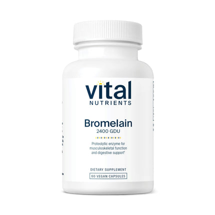 Vital Nutrients Bromelain 2400 GDU - Vegan Bromelain Supplement to Support Protein Digestion* - Digestive Enzyme from Pineapple - Gluten, Dairy, Soy Free - Non-GMO - 60 Capsules