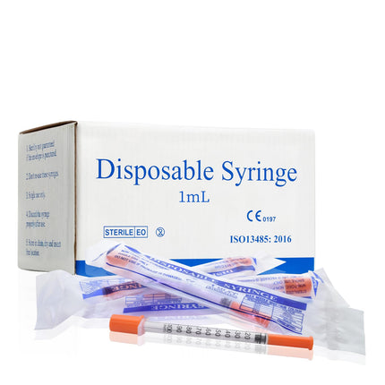 U-100 1ml 31 Gauge 5/16" Syringe, Individually Packed 100 PACK