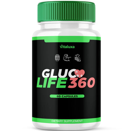 Gluco Life 360 Capsules, GlucoLife 360 Supplement with Advanced Maximum Strength, Premium Health Formula Pills for Overall Health & Wellness, GlucoLife360 Vitamins Reviews, Made in USA (60 Capsules)