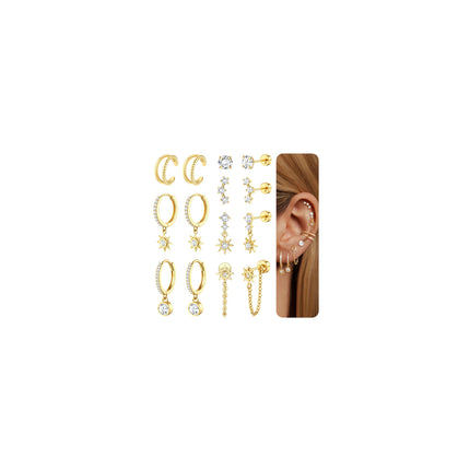 Flat Back Cartilage Earrings for Women Trendy Dainty CZ Flatback Studs