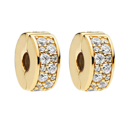 Annmors 14K Gold Plated S925 Silver Clip Stopper Spacer Charm