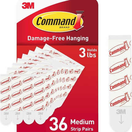Command Indoor Medium Replacement Strips, 36 Strips