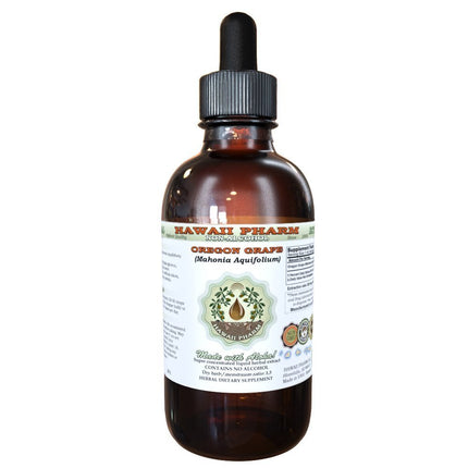 Hawaii Pharm Oregon Grape Alcohol-Free Liquid Extract, Oregon Grape (Mahonia aquifolium) Dried Root Glycerite Natural Herbal Supplement, USA 4 fl.oz