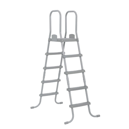 Bestway Flowclear 52 Inch Versatile Metal A Frame Above Ground Swimming Pool Ladder with Heavy Duty Plastic Double Sided Steps