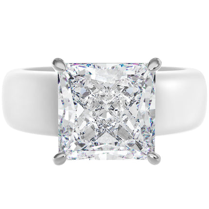 Rinfit Silicone Ring with Stone, Princess Cut CZ - Wht/Sil, Size 7