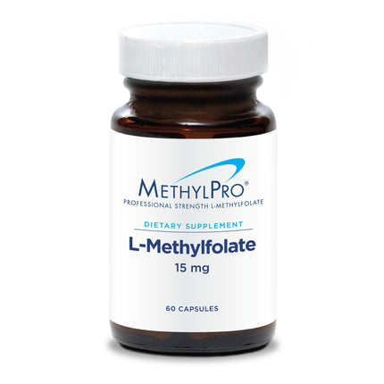 MethylPro 15mg L-Methylfolate (60 Capsules) - Professional Strength Active Methylfolate, 5-MTHF Supplement for Mood, Brain Health + Immune Support, Non-GMO + Gluten-Free with No Fillers