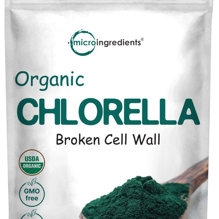 Organic Chlorella Powder, 10 Ounce, Broken Cell Wall, Rich in Vegan Proteins & Vitamins, Raw, Bulk Premium Chlorella Supplement, Vegan Friendly, Non-Irradiation