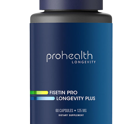 ProHealth Fisetin Supplements-15X Better Absorption from Polyphenol Blend + MCT Oil. 3rd Party Tested Pure. USA Manufactured. Powerful Antioxidant + Senolytic. Fisetin Supplement 125mg X 60 Servings
