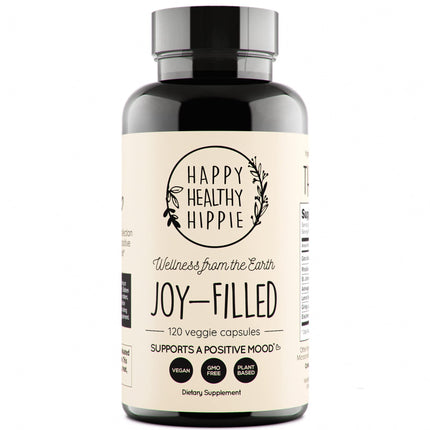 Joy-Filled Mood Support Supplement - 7 Herb Complex + St. Johns Worts (120 Ct) | Stress Relief Supplement with Rhodiola Rosea, Eleuthero | Helps Calm The Mind & Body | 100% Plant-Based Happy Pills