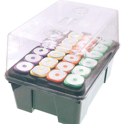 DWC Cloner Rooting Recirculating System 24 Site Cutting Clone and Seeding Root 2 in 1 Deep Water Cloner 24 Site with Clear Humidity Propagation Dome (Black)