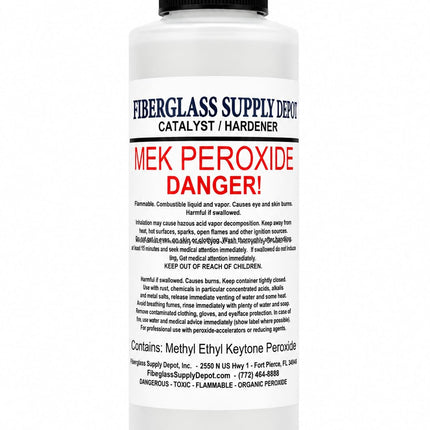 Fiberglass Supply Depot Clear Mek Peroxide Catalyst Hardener 4oz Bottle