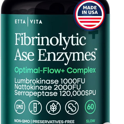 Potent Nattokinase 4000 FU Serrapeptase 240000 SPU Lumbrokinase 2000 FU Supplement - Proteolytic Enzymes Capsules for Energy Support, Digestion, Detox, Cognition & Gut Health for Men & Women