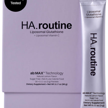 Haroutine Liposomal Glutathione Powder, 125 mg L-Glutathione + 100 mg Vitamin C, Sugar-Free Lemon Packets, Antioxidant Support for Skin, Beauty & Detox Support, 30 Count (Packaging May Vary)