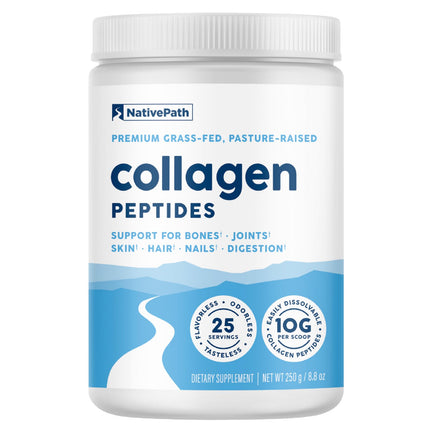 NativePath Collagen Peptides - Hydrolyzed Type 1 & 3 Collagen Powder for Skin, Hair, Nails - 8.8 oz (25 Servings)