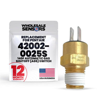 Wholesale Sensors Pentair 42002-0025S Replacement 140F Automatic Gas Shutoff (AGS) Switch for Pool & Spa Heaters, 12-Month Warranty & USA Support