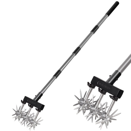 Walensee Rotary Cultivator, Adjustable Hand Tiller for Soil Clod Breaking