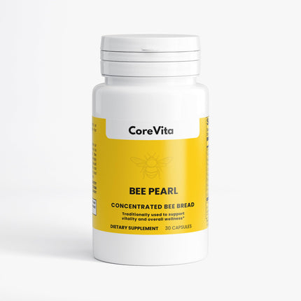 CoreVita Bee Pearl Capsules – Freeze-Dried Bee Bread Supplement for Energy, Immunity & Vitality Support – Natural Superfood, Non-GMO – 30 Capsules