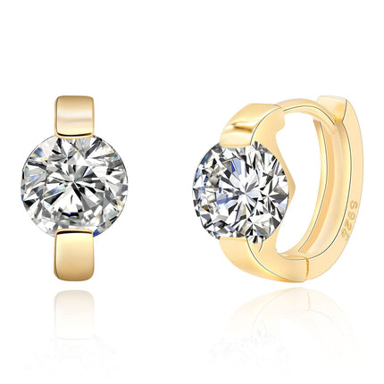 NEOSHOW Tiny Huggie hoop Earrings for Women (Clear)