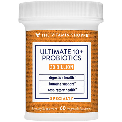 The Vitamin Shoppe Ultimate 10+ Probiotics 13 Billion CFUs, Digestive & Immune Support, Multi-Strain Probiotic Supplement for Men & Women, Gluten Free, Non GMO, Vegetarian, 60 Capsules