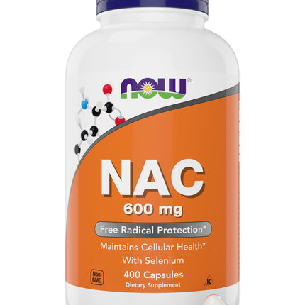 Now NAC 600 mg, 400 Capsules, N-Acetyl Cysteine with Selenium