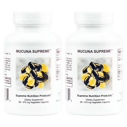 Supreme Nutrition Mucuna Supreme, 90 Pure Velvet Bean Seed Vegetarian Capsules (Pack of 2)