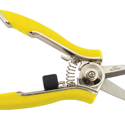 Dramm ColorPoint Stainless Steel Compact Garden Pruning Shears, Hand Pruner, Garden Clippers, with Heavy Duty Blade and Easy grip Handle, Yellow