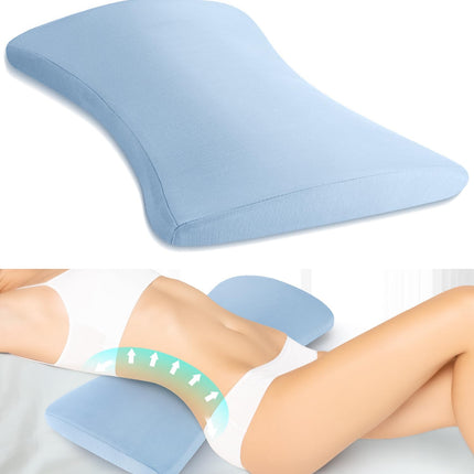 Lumbar Support Pillow for Bed: Memory Foam Lower Back Pain Relief Pillow for Sleeping, Ergonomic Waist Pillow for Side & Back Sleepers, Sciatica & Hip Pain Relief with Wedge Body Positioner Covers