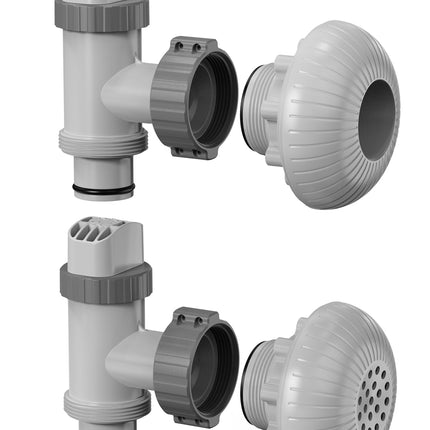 POOLHOUR Above Ground Pool Inlet & Return Replacement Kit with Plunger Valve, 1.5" Outlet Strainer Connector & Jet Nozzle & Strainer Grid, Compatible with I*tex/Col*m*n Pool Parts & Sand Pumps