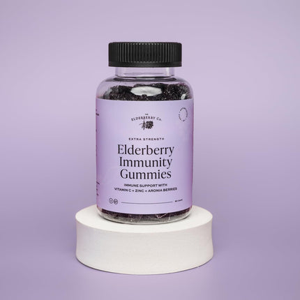 The Elderberry Co. Extra Strength Elderberry Gummies with Vitamins C, D,E and Zinc for All-Natural Immune Support, No Artificial Ingredients (90 Count)