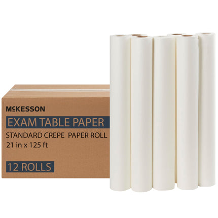 McKesson Medical Exam Table Paper Rolls, Crepe, 21 in x 125 ft, 12 Rolls