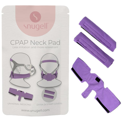Snugell CPAP Headgear Strap Covers & Neck Pad Cushion (Purple) – Ultra-Soft Fleece CPAP Mask Cushion for Comfort & Skin Protector - Ergonomic Design for All Major Brands –Provides Ultimate Comfort