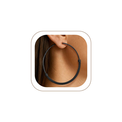 Big Earrings For Women 80mm Oversize Womens Statement Jewelry Stainless Steel Large Hoops Black Hoop Earrings
