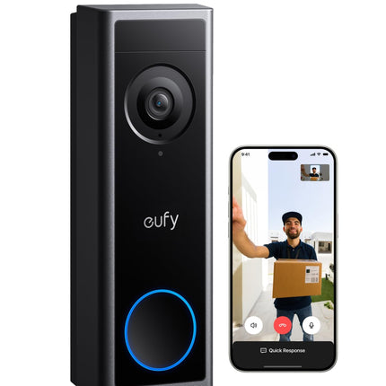 eufy Security Video Doorbell Camera C31,2K FHD,Battery/Wired Powered,Head-to-Toe View,Live Video Call,Wireless Doorbell,24/7Recording,Human and Motion Detection,HomeBase S380 Compatible,No Monthly Fee