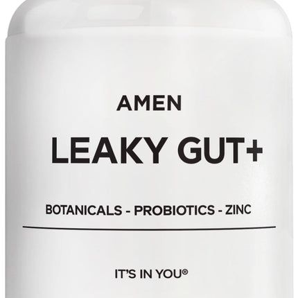 Amen Leaky Gut Supplement - Advanced Formula with Bioavailable L Glutamine, Zinc, Turmeric, DGL Licorice Root - Marshmallow Root - Probiotics & Fermented Prebiotics - Vegan, Non-GMO - 90 Capsules