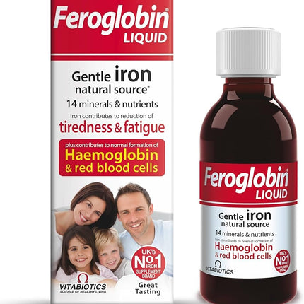 UK's Feroglobin Gentle Iron and Nutrient Liquid - Reduce Tiredness and Fatigue | Maintain Health and Vitality | Natural Iron Source