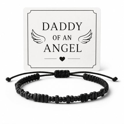 Live Gems - Daddy of an Angel Bracelet for Men – Miscarriage Gift for Dad – Loss of Baby Memorial – Sympathy Gift for Grieving Father – Hidden Message Morse Code Jewelry