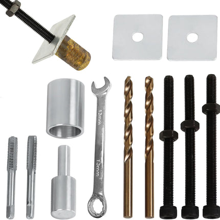 UYEDUJZ Pool Anchor Removal Tool Kit 12 Set, Pool Safety Cover Anchors Replacement Tools Kit, Swimming Pool Cover Brass Anchor Rethreading Removing and Reinstalling Tool