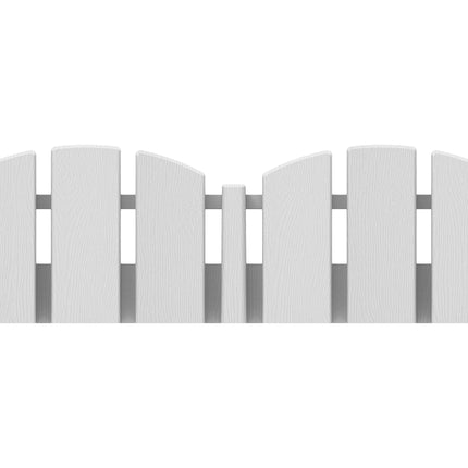 EasyFlex No-Dig Landscape Edging with Anchoring Spikes, 4.5 in. Tall Decorative Adirondack Wood-Look Fence Garden Border, 15 Foot Kit, White (3600WT-15C-6)