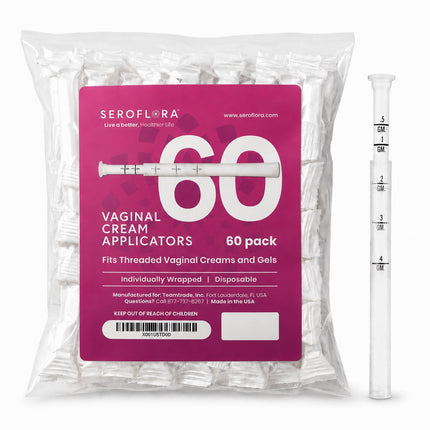 Seroflora Vaginal Cream Applicator, Individually Wrapped, Soft Tip, 60Pk
