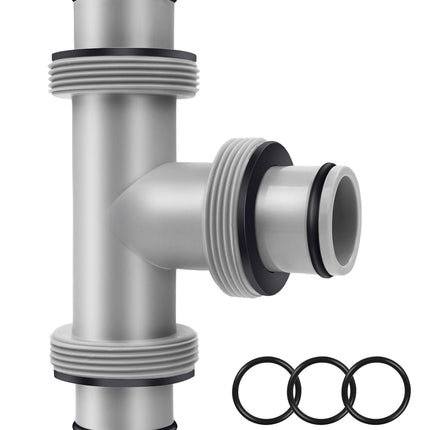 Pool Hose Connector for Leak-Proof Dual Seal and Stable Water Flow, 1.5" to 1.5" T-Joint Pool Hose Adapter for Pool Parts and Accessories Replacement, Easy No-Tool Install for Above Ground Pools