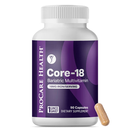ProCare Health Bariatric Multivitamin with 18mg Iron (3 Month Supply) Post-Op Vitamins Bariatric Surgery Patients, Supports Recovery (90 Easy to Swallow Capsules)