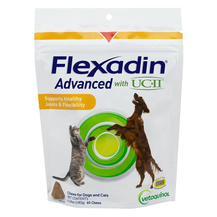 Vetoquinol Flexadin, Advanced Hip & Joint Chews for Dogs, 60 Chews