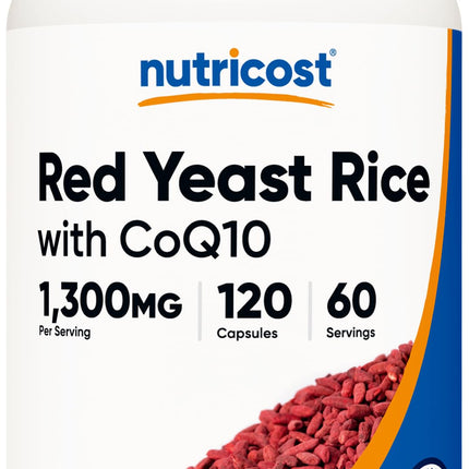 Nutricost Red Yeast Rice with CoQ10 1300mg, 120 Capsules, 60 Servings - Non-GMO, Gluten Free