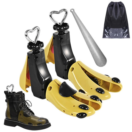 eachway Shoe Stretcher Women Men Professional Boot Stretcher Adjustable Width Length for Wide Feet (S (Wm's 6-10;men's 5-9) Yellow 2pcs)