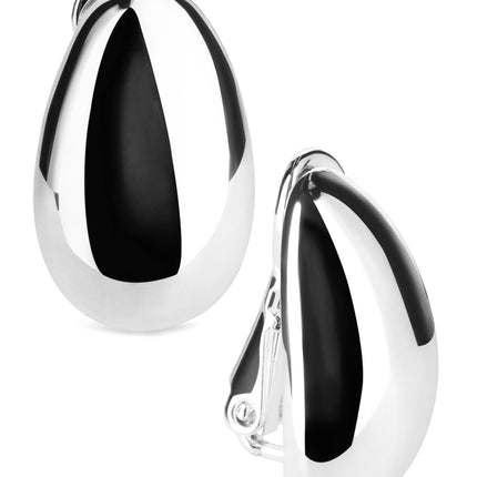 Anne Klein Silvertone Teardrop Clip On Earrings
