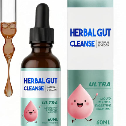 Kids Herbal Gut Cleanse Drops, Parasite Cleanse for Humans Liquid with Wormwood, Black Walnut & Probiotics, Supports Digestive & Overall Gut Health for Children (2 oz)