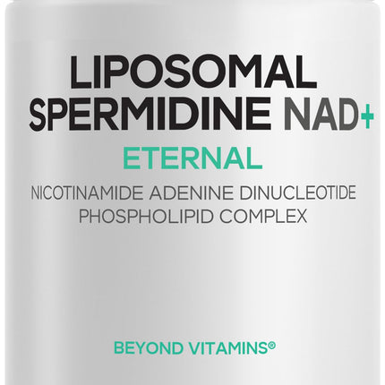Codeage Liposomal Spermidine NAD+ Spermidine Supplement - 500 Mg NAD+ Vitamin C - Liposomal Delivery - Nicotinamide Adenine Dinucleotide Pills - 1 Capsule Per Serving - Vegan, Non-GMO - 30 Capsules